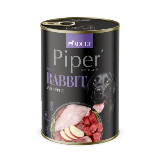 Piper Dog – Hrană Umedă pentru Câini Adulți cu Iepure și Măr – 400 g